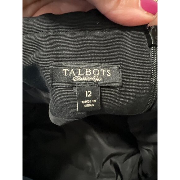 Talbots Black Lace Strapless Dress Size 12 Floral Overlay Elegant Cocktail - Picture 5 of 10